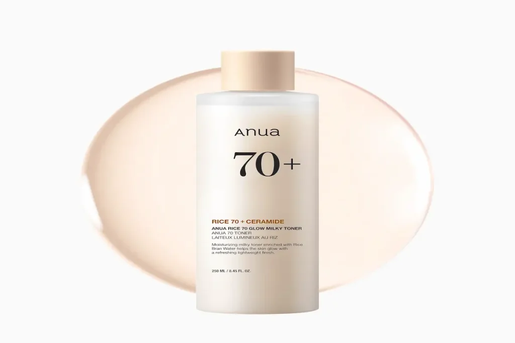 anua rice 70 glow milky toner brightening hydration k beauty review