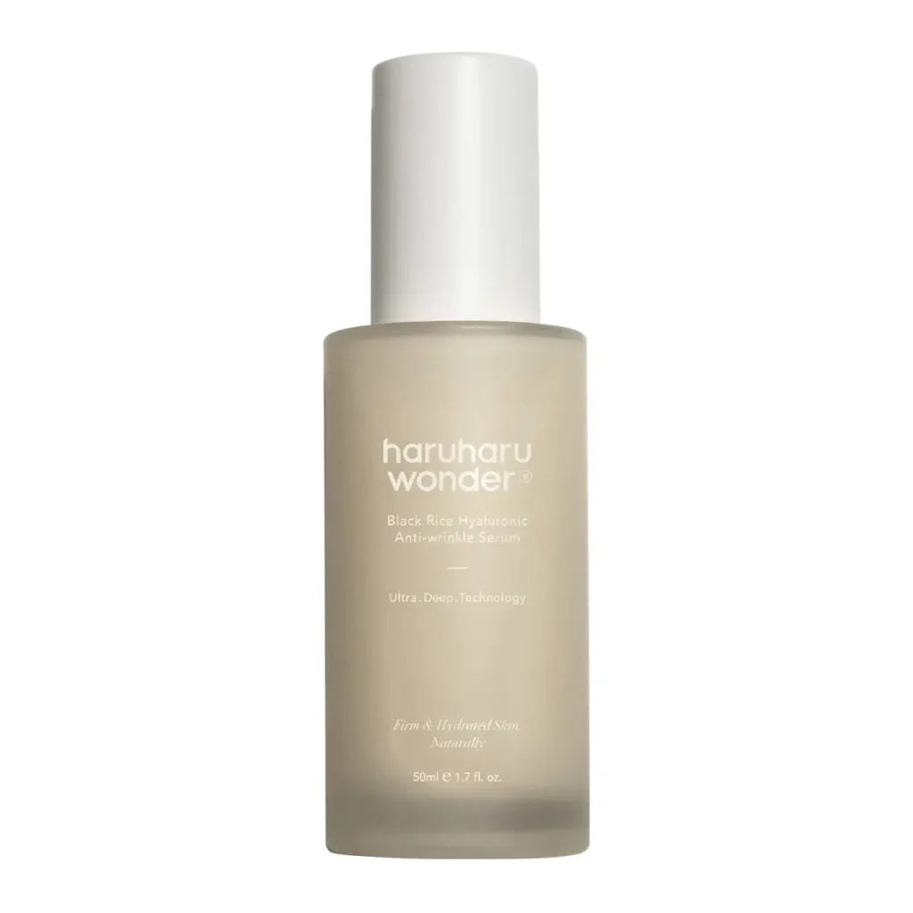 Haruharu Wonder Black Rice Hyaluronic Serum — lightweight anti-wrinkle serum with fermented black rice extract
