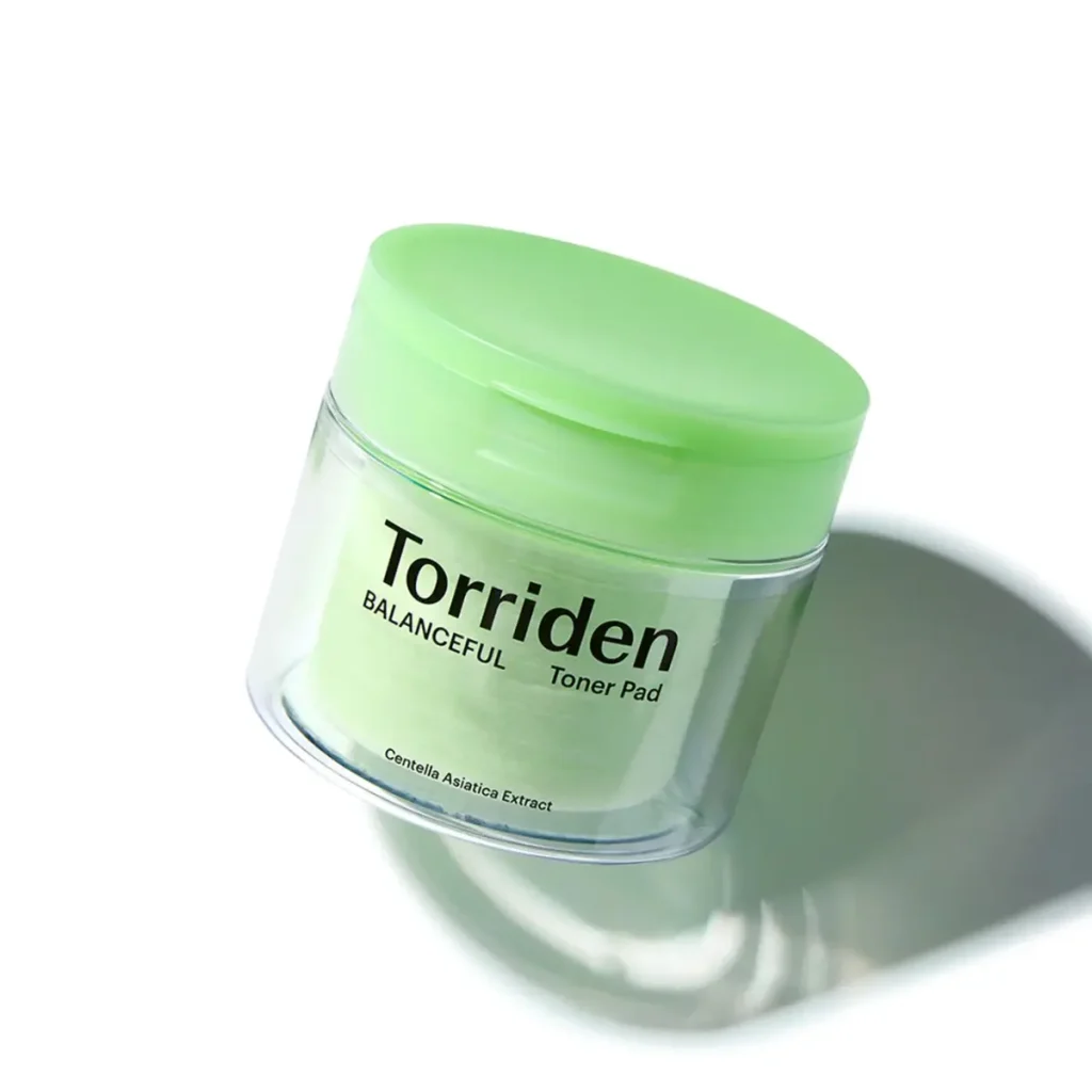 A mild PHA toner pad from Torriden made for soft exfoliation and soothing care.
