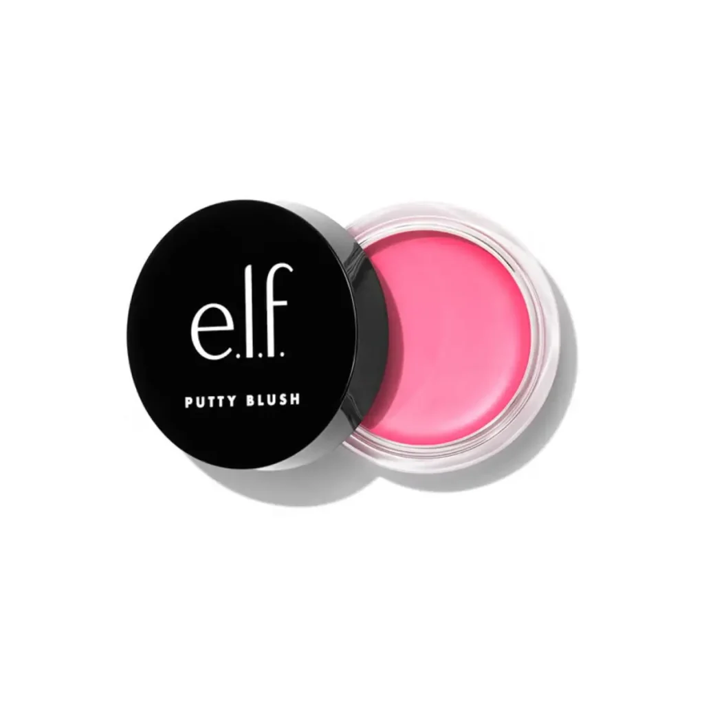 e.l.f. Putty Blush in Bora Bora, a coral pink cream-to-putty blush with a soft, skin-like finish
