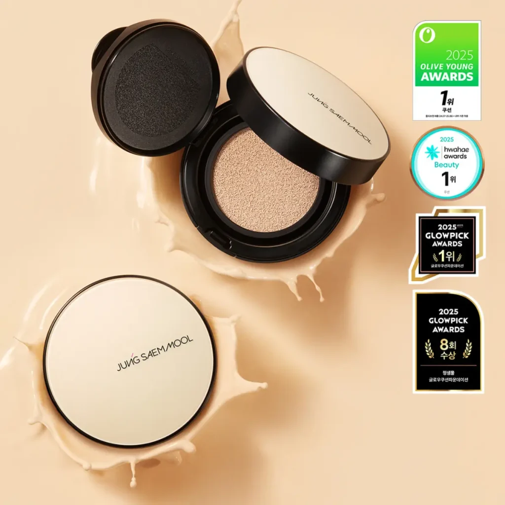Jung Saem Mool Essential Skin Nuder Cushion with a natural, skin-like finish