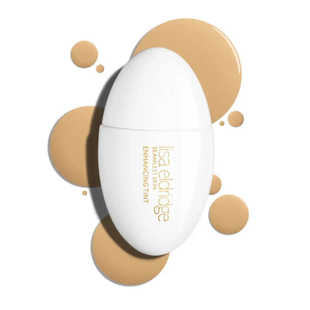 Lisa Eldridge Seamless Skin Enhancing Tint in a light–medium shade, suitable for natural-looking makeup in indoor lighting