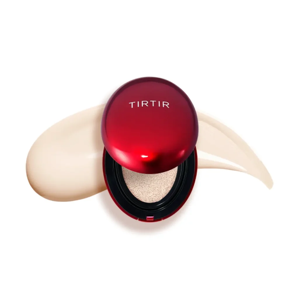TIRTIR Mask Fit Red Cushion with a smooth, lightweight base makeup finish